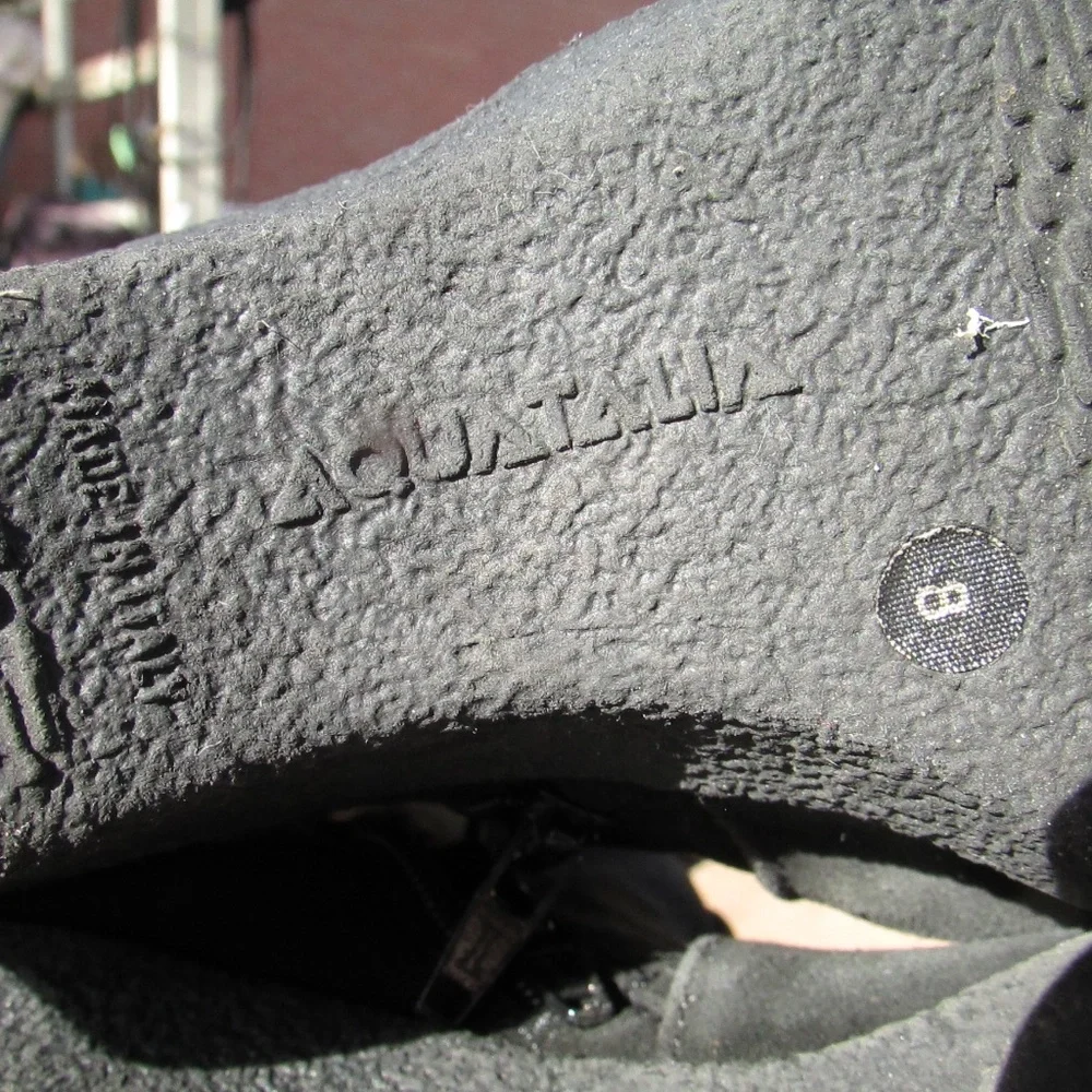 Aquatalia suede wedge boots in black